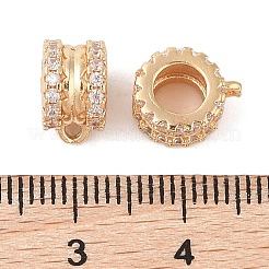 Brass Pave Clear Cubic Zirconia Beads&nbsp;LS-KK-N256-08G-D