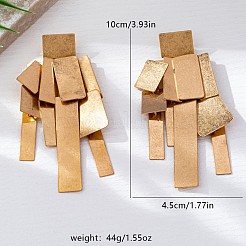 Rectangle Alloy Dangle Stud Earrings&nbsp;FS-WG72D3D-01