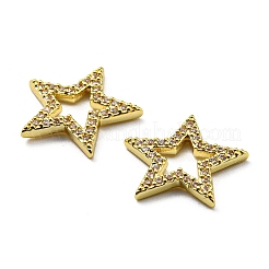 Rack Plating Brass Cubic Zirconia Charms&nbsp;KK-D026-23G