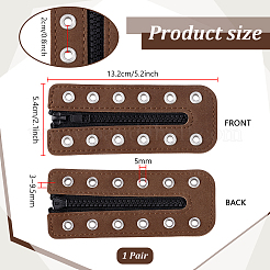 PU Leather Lace-in Shoe Zipper Inserts&nbsp;DIY-WH0671-072B