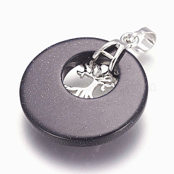 Synthetic Blue Goldstone Pendants&nbsp;G-F573-C02