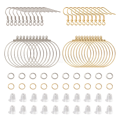 40Pcs 4 Styles 304 Stainless Steel Earring Hooks & Hoop Earring Findings&nbsp;STAS-CJ0002-38