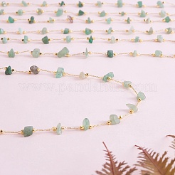 Natural Green Aventurine Chips Beaded Chains&nbsp;CHC-SZ0001-62I