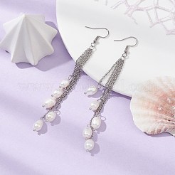 Natural Pearl Beads Dangle Earrings&nbsp;EJEW-JE05413-02