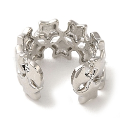 Rack Plating Brass Cuff Rings&nbsp;RJEW-H228-17P