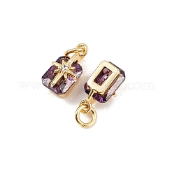 Brass Pave Cubic Zirconia Pendants&nbsp;KK-H078-33G-04
