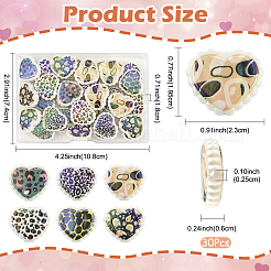 30Pcs Rainbow Iridescent Printed Opaque Acrylic Beads&nbsp;OACR-FS0002-58A-01