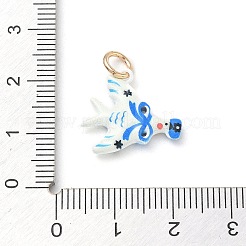 Brass with Enamel Pendants&nbsp;KK-CBAF749-03A