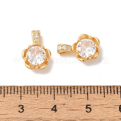 Brass Micro Pave Clear Cubic Zirconia Charms&nbsp;KK-M294-20G