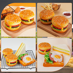 2Pcs PU Leather Food Hamburger Model Display Decoration&nbsp;AJEW-SC0004-15A