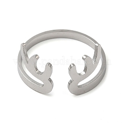 Non-Tarnish 304 Stainless Steel Cuff Rings&nbsp;RJEW-G299-03P