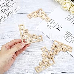 Natural Solid Wood Carved Onlay Applique Craft&nbsp;WOOD-FH0001-30