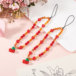 Agate Beaded Mobile Phone Lanyard Wrist Strap&nbsp;AJEW-WH0348-411