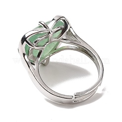 Gemstone Heart Adjustable Ring&nbsp;RJEW-E265-01P