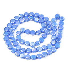 Electroplate Opaque Solid Color Glass Beads Strands&nbsp;EGLA-N002-27-A04