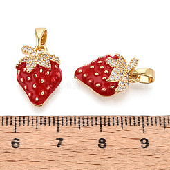 Brass Micro Pave Cubic Zirconia Pendants&nbsp;KK-N265-11G
