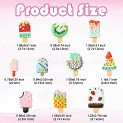 20Pcs 10 Styles Resin Cabochons&nbsp;CRES-YW0001-30