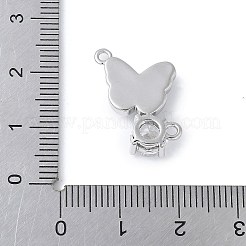Brass Micro Pave Cubic Zirconia and Glass Connector Charms&nbsp;KK-F892-48P