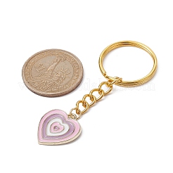 Rack Plating Light Gold Tone Heart Alloy Enamel Keychains&nbsp;KEYC-JKC00613