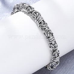304 Stainless Steel Byzantine Chain Bracelets for Women Men&nbsp;BJEW-R018-14P