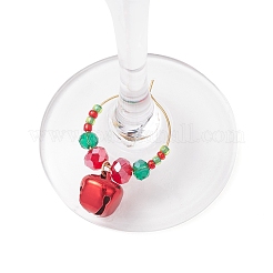 Christmas Iron Bell Wine Glass Ornaments&nbsp;HJEW-MZ00306