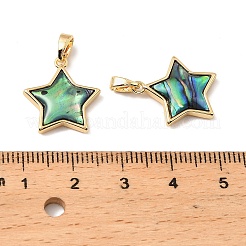 Natural Paua Shell Star Pendants&nbsp;KK-G538-25G