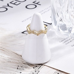 Brass Micro Pave Clear Cubic Zirconia Cuff Finger Rings for Women&nbsp;RJEW-G337-25G