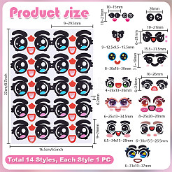 14 Sheets 14 Styles Balloon Doll Expression Stickers&nbsp;DIY-PH0032-61