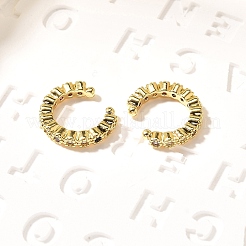 Brass Micro Pave Cubic Zirconia Cuff Earrings&nbsp;X-ZIRC-H109-06G
