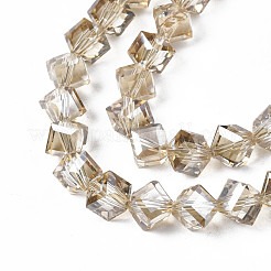 Electroplate Transparent Glass Beads Strands&nbsp;EGLA-N002-29-F03