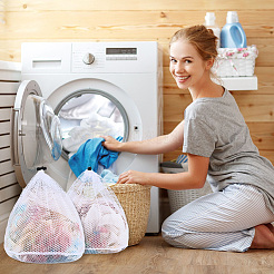 2Pcs 2 Styles Polyester Laundry Drawstring Bags&nbsp;ABAG-CP0001-20