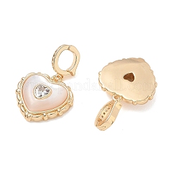 Brass Micro Pave Clear Cubic Zirconia Pendants&nbsp;KK-CBA61F8-06G