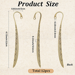 12Pcs Alloy Hair Sticks&nbsp;MRMJ-SC0001-66B
