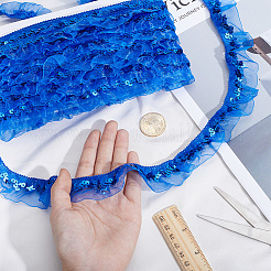 Polyester Ruffled Elastic Lace Trim&nbsp;OCOR-WH0070-314