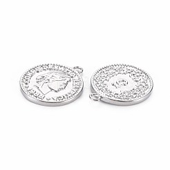 Brass Coin Charms&nbsp;KK-T038-76A-P