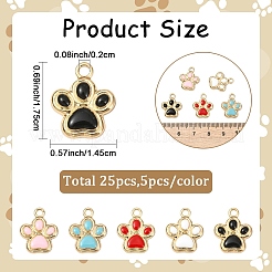 25Pcs 5 Styles Rack Plating Alloy Enamel Pendants&nbsp;ENAM-YW0008-94