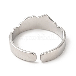 Non-Tarnish 304 Stainless Steel Mountain Open Cuff Ring for Women&nbsp;LS-RJEW-E063-09P