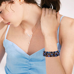 10MM Round Natural Tiger Eye & Obsidian & Evil Eye Bead Stretch Bracelets for Women Men&nbsp;BJEW-TA0001-19