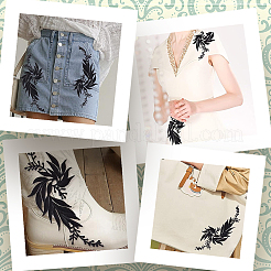4Pcs 4 Styles Leaf Computerized Embroidery Cloth Iron on/Sew on Patches&nbsp;DIY-GF0007-58