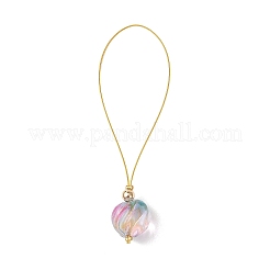 Baking Paint Golden Metal Enlaced Glass Pendant Decorations&nbsp;HJEW-JM04636