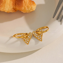 304 Stainless Steel Rhinestone Hoop Dangle Earrings for Women&nbsp;BD6871