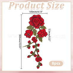 8Pcs Polyester Embroidery Sewing Ornaments&nbsp;DIY-HY0003-42B