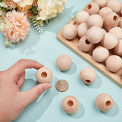 30Pcs Wood Beads&nbsp;WOOD-OC0004-40B