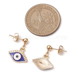 Alloy Enamel Stud Dangle Earrings&nbsp;EJEW-JE06025