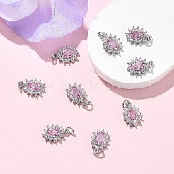 SHEGRACE Brass Micro Pave Cubic Zirconia Pendants&nbsp;XGRQ2O306-446B-P