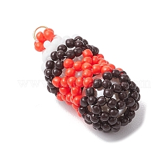Glass Seed Beads Coke Pendants&nbsp;PALLOY-MZ00457-01