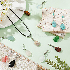 Gemstone Teardrop Pendant Decoration&nbsp;HJEW-AB00408
