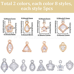 80Pcs 16 Styles Alloy Pendants&nbsp;ZIRC-SP0001-12