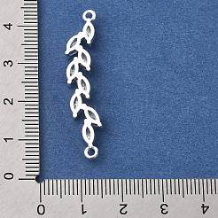 Brass Pave Clear Cubic Zirconia Leaf Links Connector Charms&nbsp;KK-Z156-15S