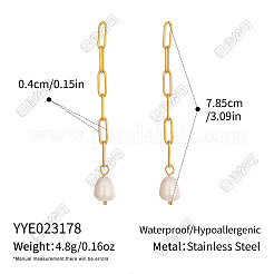 Stainless Steel with Freshwater Pearl Stud Dangle Earrings for Women&nbsp;LS-SL1520